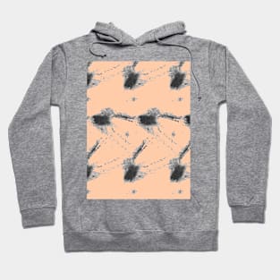 Gray abstraction on a beige background, spider web Hoodie